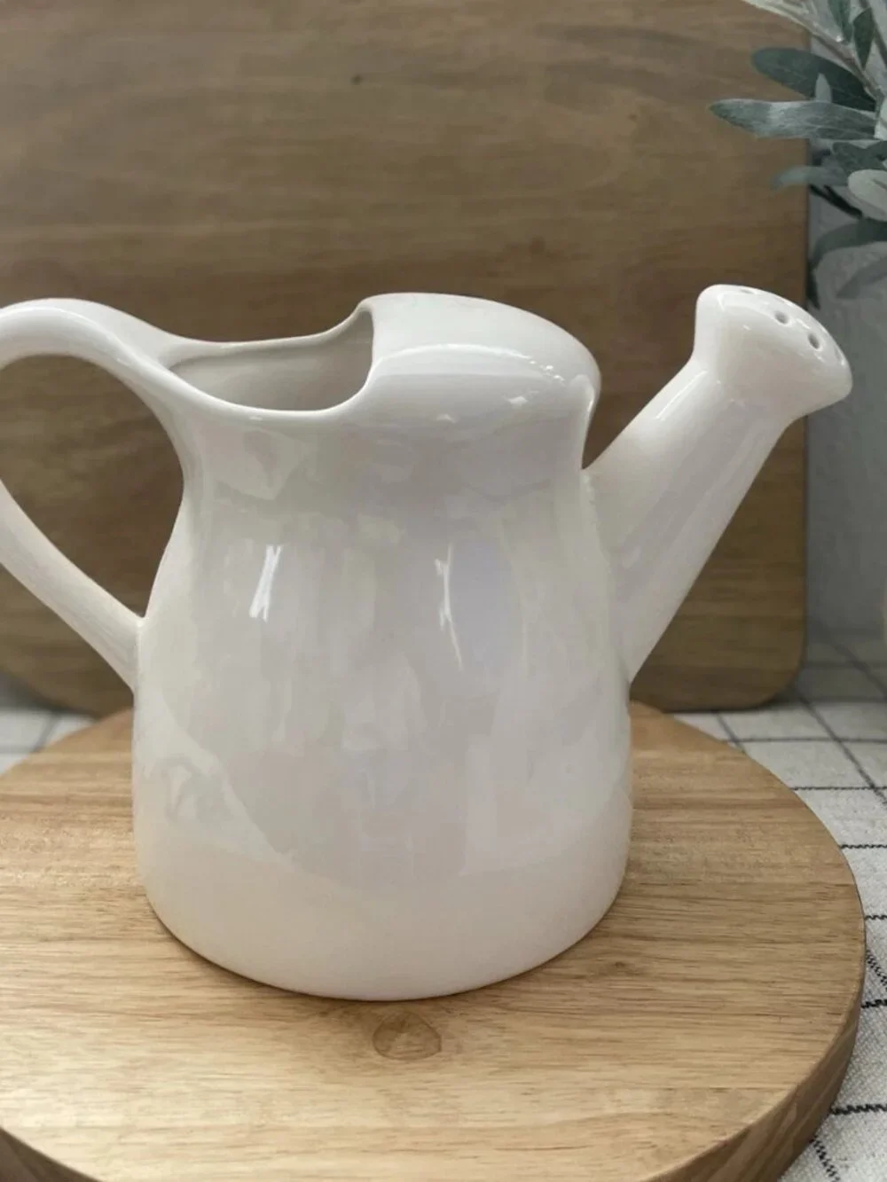 SALE! NWOT RAE DUNN Water Ceramic Watering Can - NOURISH (~ 6.5” H x ~5.75” d) - Picture 3 of 5